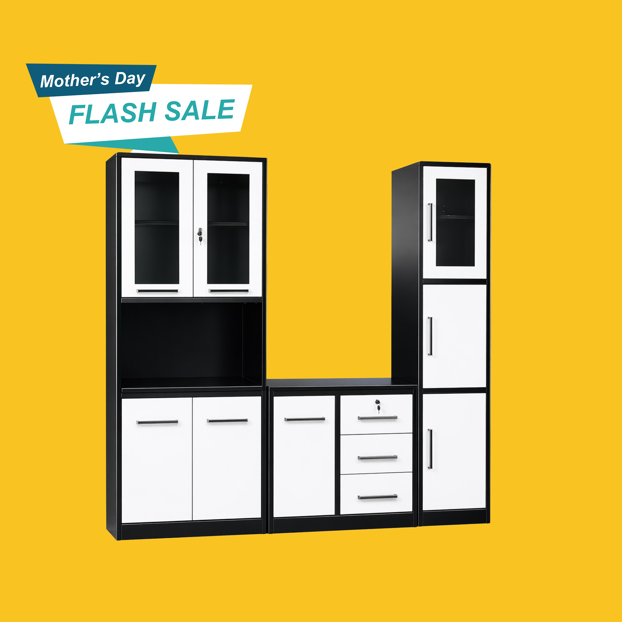 3 PCS Metal Kitchen Unit
